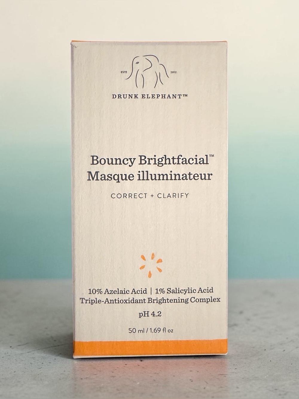 NIB Drunk Elephant Bouncy Brightfacial Mask 10% Azelaic Acid Full Size 50ml